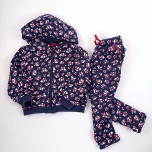 Sergent Major Sweatsuit Kids 2T Navy Blue Floral Hoodie and Joggers Set